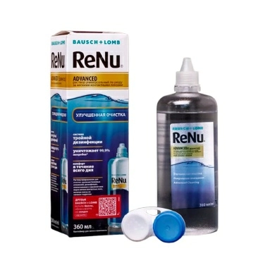 Раствор универс."РеНу Адвансед" (об-м,мл:360) по уходу за мягк.конт.л-ми в компл. с конт. д/хр. к.л.