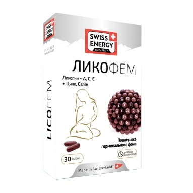 Swiss Energy Ликофем (Licofem), БАД капсулы с длительным высвобождением действующих веществ №30