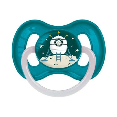 Canpol babies Пустышка-соска латексная (круглая 6-18 мес., со светящимся колечком) 23/222_blu