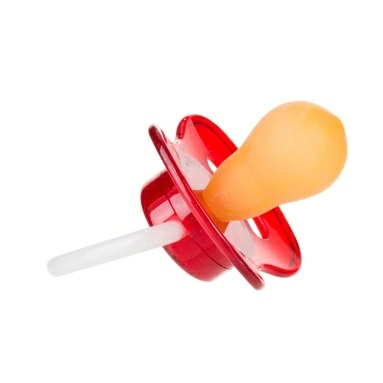 Canpol babies Пустышка-соска латексная (круглая 6-18 мес., со светящимся колечком) 23/222_red