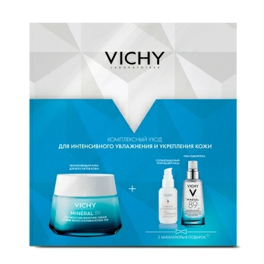Набор VICHY MINERAL 89 Крем интенсивно увлаж. 72 ч для всех типов кожи, 50 мл+ Гель-сыворотка ежедн. для кожи,подверженной агрессивн. внешн. возд. 10 мл +CAPITAL SOLEIL UV-AGE DAILY Солнц. флюид для лица невесомый против призн. фотостар.SPF 50 + 3 мл