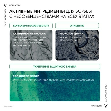 VICHY Normaderm Гель интенсивно очищающий для лица и тела, 200 мл