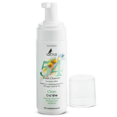 SATIVA Пенка очищающая №54 (для чувствительной кожи лица), 165 мл