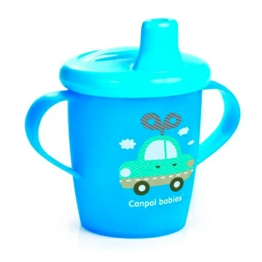 Canpol babies Поильник (непроливающий, с твердым носиком, "Toys" 9+, 250 мл) арт.31/200_blu