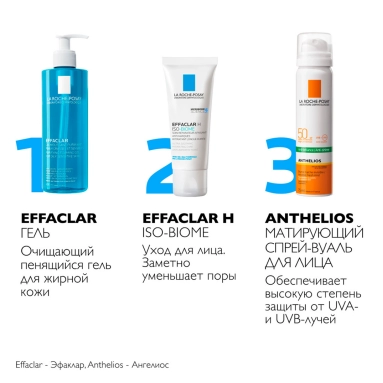 La Roche-Posay Спрей-вуаль солнцезащитный матирующий для лица и тела "Anthelios" SPF50 75 мл