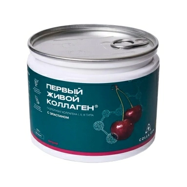 ПЕРВЫЙ ЖИВОЙ КОЛЛАГЕН Гидролизат коллагена пищевой со вкусом вишни (стерилизованный продукт), 500 гр