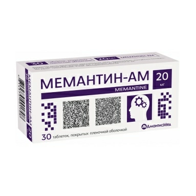 Мемантин-АМ таб., п/пл.об. 20мг в конт.яч.уп. №10х3