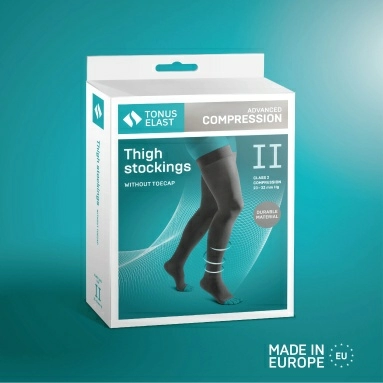 Чулки компрессионные ELAST 0403 LUX без мыска IIкк (23-32 mmHg) Карамель размер 2 Рост 1