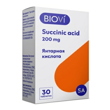 BioVi Янтарная кислота 200, БАД таблетки №30