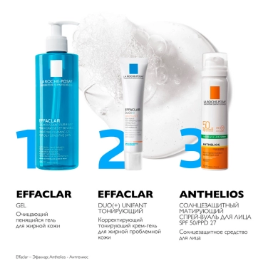 La Roche-Posay Спрей-вуаль солнцезащитный матирующий для лица и тела "Anthelios" SPF50 75 мл