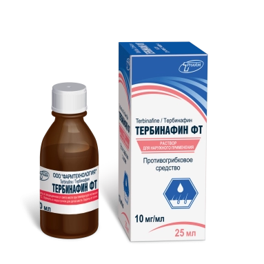Тербинафин ФТ раствор для наружного применения 10мг/мл 25мл