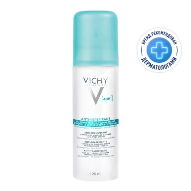 Vichy Дезодорант-антиперспирант 48ч спрей-аэрозоль против белых и желтых пятен на одежде 125 мл