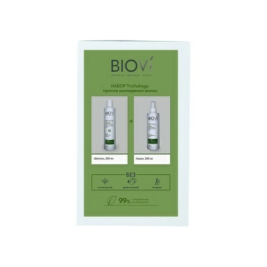 набор BIOVI Trichology: Шампунь укрепляющий против выпадения волос 250 мл + Лосьон укрепляющий против выпадения волос 200 мл