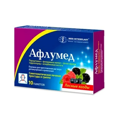 Афлумед порошок для приготовления раствора для приема внутрь (лесн.ягоды) в пакетах №10