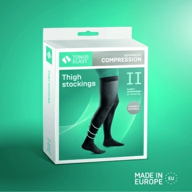 Чулки компрессионные ELAST 0402 LUX с мыском IIкк (23-32 mmHg) Карамель размер 4 Рост 1