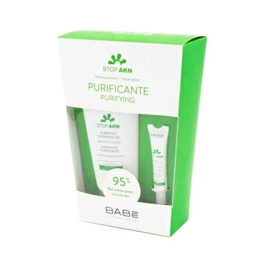 LABORATORIOS BABE набор косметический PURIFYING: Очищающий гель для умывания STOP AKN, 200 мл + Гель против акне локального применения, 8 мл