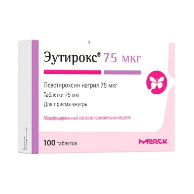 Эутирокс таблетки 75мкг №25х4