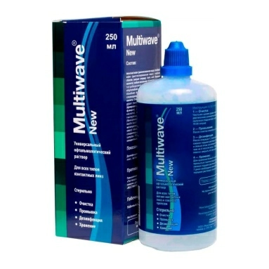Раствор MULTIWAVE-NEW 250мл универс.офтальм.для ухода за конт.линз.,стерил.,в наборе №19