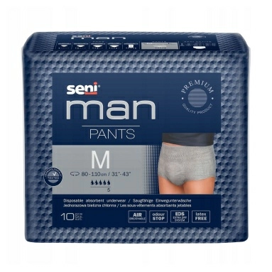 SENI MAN PANTS Впитывающие трусы для мужчин в размере M (medium/средний) по 10 штук