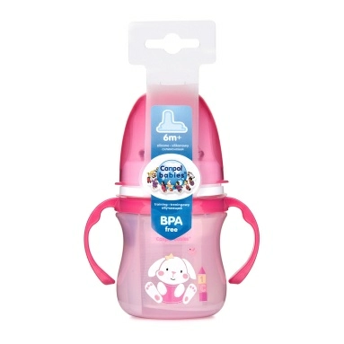 Canpol babies Поильник (обучающий, с силиконовым носиком, Easy Start "Exotic Animals" 6+, 120 мл) арт.35/207_pin