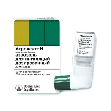 Атровент Н аэрозоль дозированный для ингаляций 20мкг/доза 10мл (200доз) №1