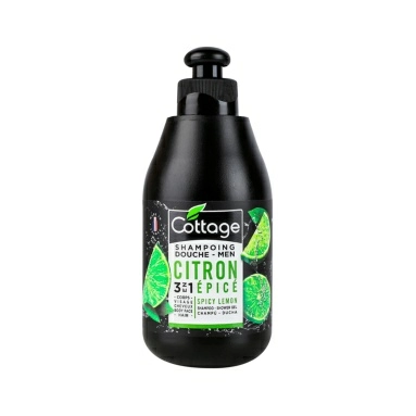 COTTAGE Шампунь и гель для душа для мужчин 3 в 1 SPICY LEMON/Shampoo – Shower Gel, 250 мл