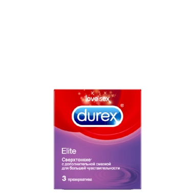 Презервативы Durex № 3 Elite Сверхтонкие (с дополнительной смазкой)