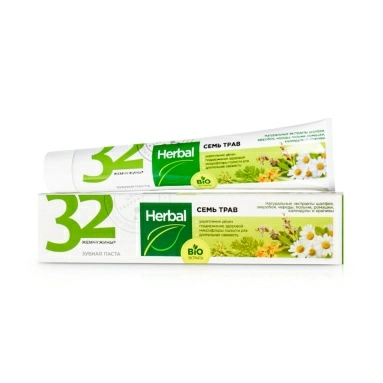 32 ЖЕМЧУЖИНЫ HERBAL Паста зубная Семь трав, 150 г