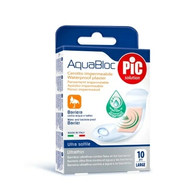 Пластырь Aquabloc водонепроницаемый с антибактериальной подушечкой, мм: 25 х 72 №10