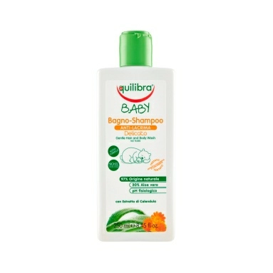EQUILIBRA Baby Детский шампунь-гель для нежного ухода за волосами и телом (без слез), 250 мл (новый дизайн)
