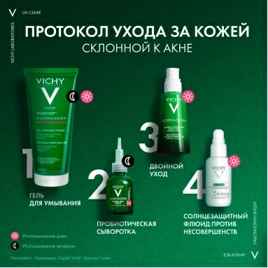 VICHY Capital Soleil Флюид солнцезащитный для лица против несовершенств "UV-Clear" SPF50+ 40мл
