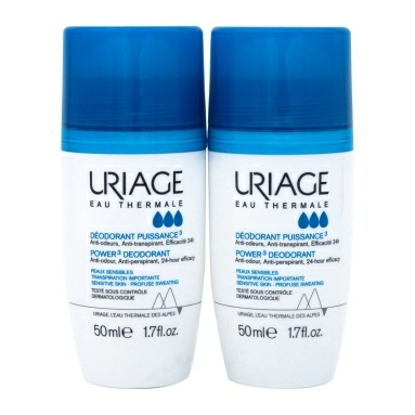 Uriage Набор Дезодорант-антиперспирант шариковый DEODORANT PUISSANCE 3 тройного действия 50 мл (2 шт )