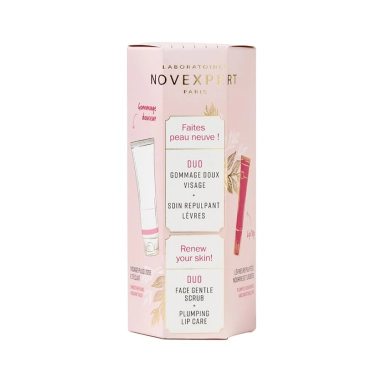 Набор Novexpert Magnesium Бархатистый гидробиотический скраб, 60мл+Бальзам для увеличения объема губ с гиалуроновой кислотой, 8 мл