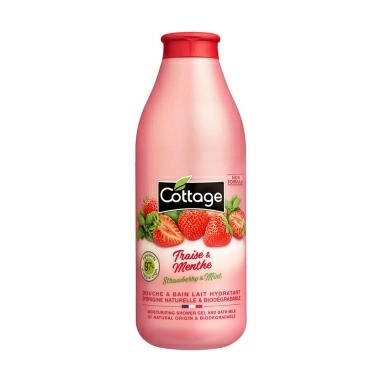 COTTAGE Гель для душа и ванны увлажняющий Strawberry & Mint/Moisturizing Shower Gel and Bath Milk, 750 мл