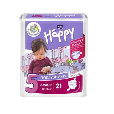 Bella Baby Happy junior Подгузники гигиенические для детей (Flexi Fit) 21 шт