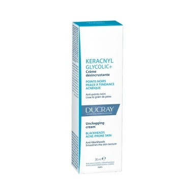 DUCRAY KERACNYL GLYCOLIC + Очищающий матирующий крем против закупоривания пор, черных точек и жирного блеска 30 мл
