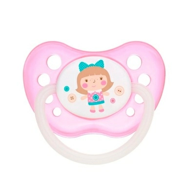 Canpol babies Пустышка-соска латексная (анатом., со светящимся колечком, 1шт. в блистере / 18 мес.) 23/261