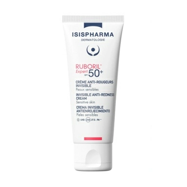 ISISPHARMA RUBORIL Expert SPF50+ INVISIBLE крем для чувст. кожи скл. к покраснению с SPF50+ без тона (c наноматериаломTinosorb@ M), 40 мл