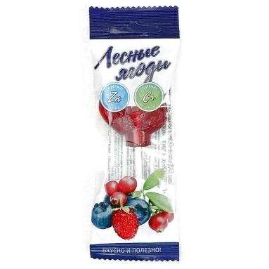 Петушок леденцовая карамель с цинком и витамином С со вкусом лесных ягод