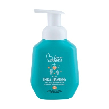 Baby Balance Нежная пенка-шампунь с маслами для размягчения молочных корочек у младенца, 250 мл