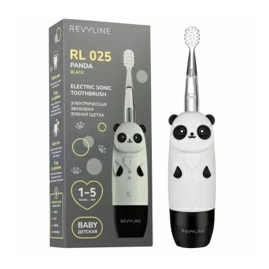 Revyline RL 025 Детская зубная щетка электрическая звуковая (черная 7854 панда)