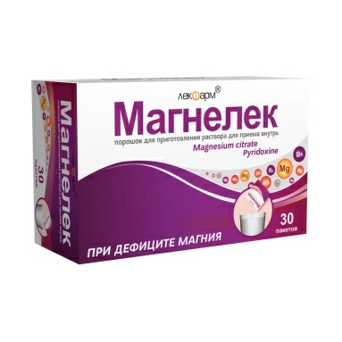 Магнелек порошок для приготовления раствора для приема внутрь в пакетах 3г №30