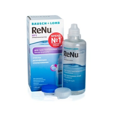 Раствор универс. ReNu MPS (об-м,мл:120) для ухода за мягк.конт.л-ми в компл. с конт. д/хр. к.л.