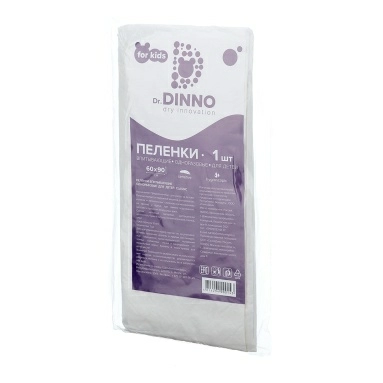Dr.Dinno Пелёнки впитывающие одноразовые для детей 60х90, 1шт