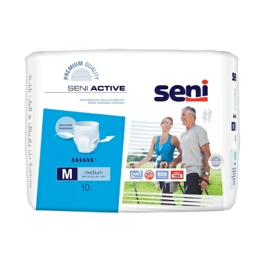 SENI ACTIVE medium Трусики впитывающие для взрослых, страдающих недержанием, 10 шт