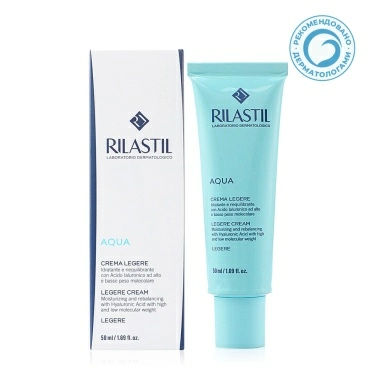 Rilastil AQUA Лежер увлажняющий и восстанавливающий баланс крем, 50 мл