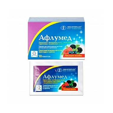Афлумед порошок для приготовления раствора для приема внутрь (лесн.ягоды) в пакетах №10