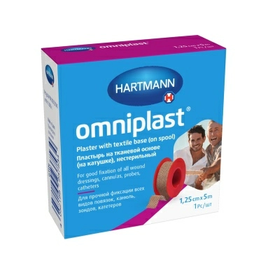Пластырь мед.фикс. тк./осн. Omniplast (катушка) н/ст. размер 1.25см х 5м