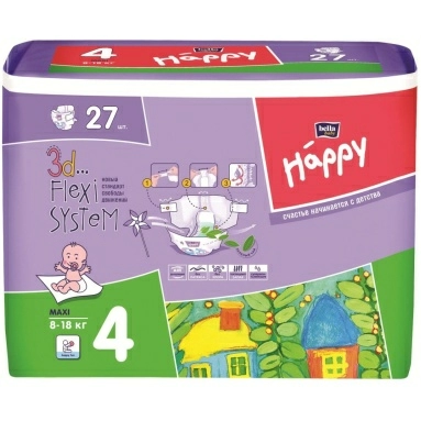 Bella Baby Happy Maxi Подгузники гигиенические для детей (Flexi Fit), 27 шт