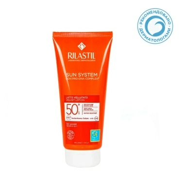 Rilastil SUN SYSTEM Бархатистый лосьон для чувствительной кожи SPF50+, 200 мл